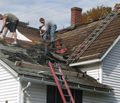 tearing off an old roof